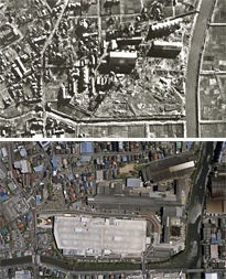 image:(Top) The Company’s plant at the time of founding　(Bottom) The present headquarter building